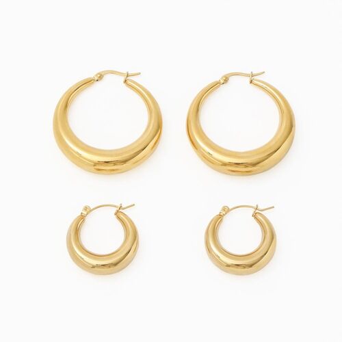 Timothy - Polished Hoop Earrings 25mm, 40mm