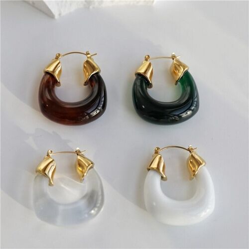 Cyril - Acryl Glaze Hoop Earrings