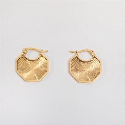 Achilles - Boucles d'oreilles plates texturées Sunburst