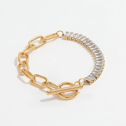 Adam - Half Chain Half Crystal Bracelet