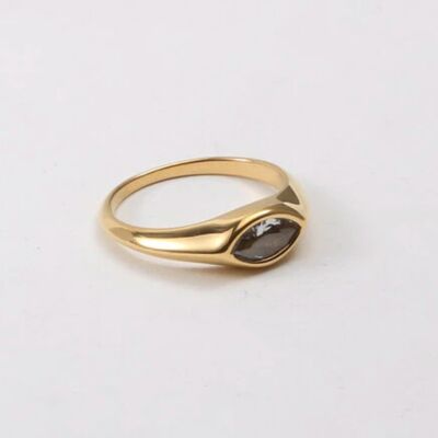 Erasmus - Smokey Stone Statement Gold Band