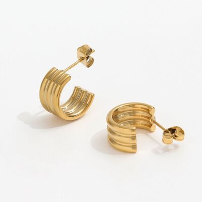 Lea - Textured Huggie Hoop Earrings