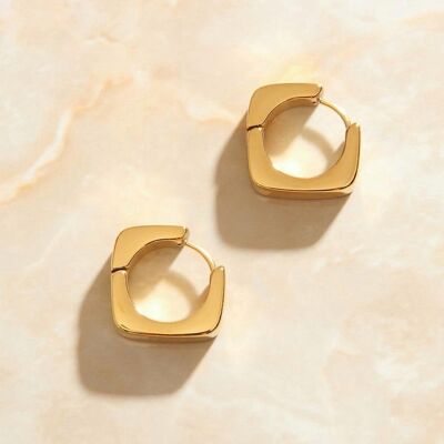 Camille - Chunky Square Hoop Earrings