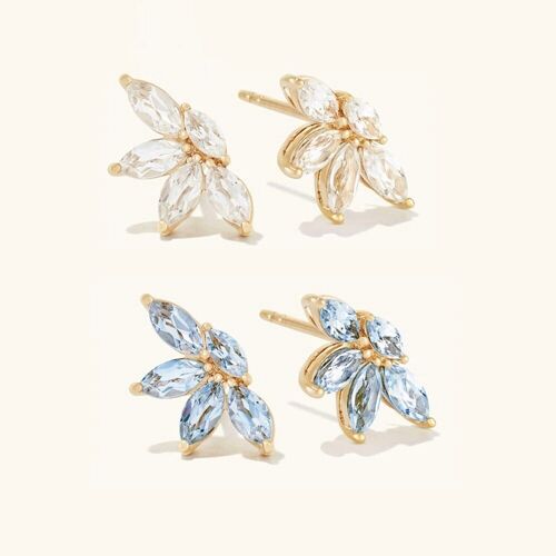 Cynthia - Flower Multi Crystal Cluster Earrings
