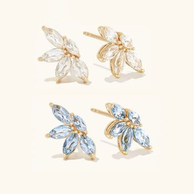 Cynthia - Boucles d'oreilles Flower Multi Crystal Cluster