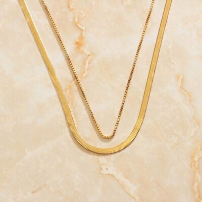 Clement - Double Snake Layering Necklace