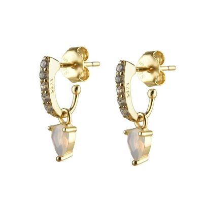 Adora - Dainty Crystal Drop Pavé Huggy Earrings