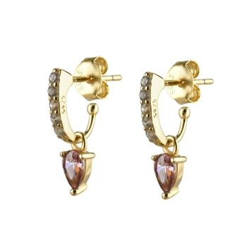 Adora - Boucles d'oreilles Huggy Dainty Crystal Drop Pavé 2