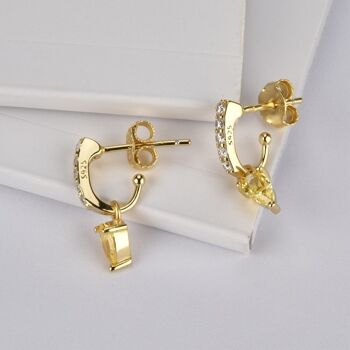 Adora - Boucles d'oreilles Huggy Dainty Crystal Drop Pavé 5