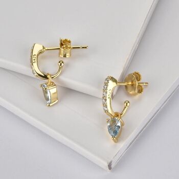 Adora - Boucles d'oreilles Huggy Dainty Crystal Drop Pavé 8