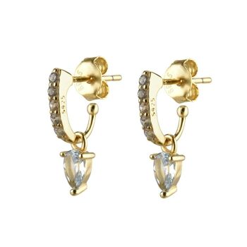 Adora - Boucles d'oreilles Huggy Dainty Crystal Drop Pavé 10