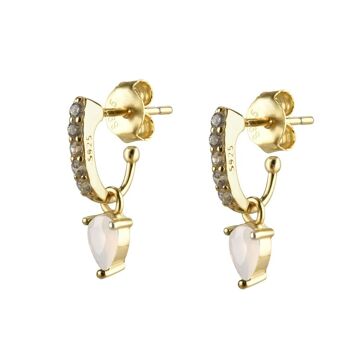 Adora - Boucles d'oreilles Huggy Dainty Crystal Drop Pavé 13