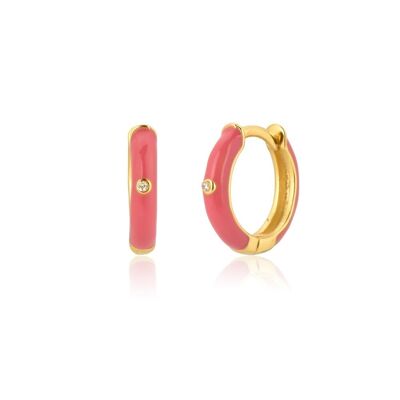 Blanch - Ename Glaze Huggie Hoops Different Colours
