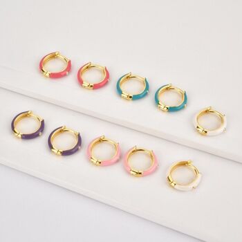 Blanch - Ename Glaze Huggie Hoops Différentes Couleurs 2