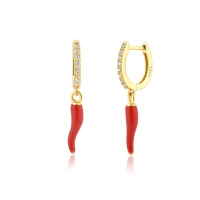 Bogy - Chilli Charm Crystal Pavé Huggy Earrings