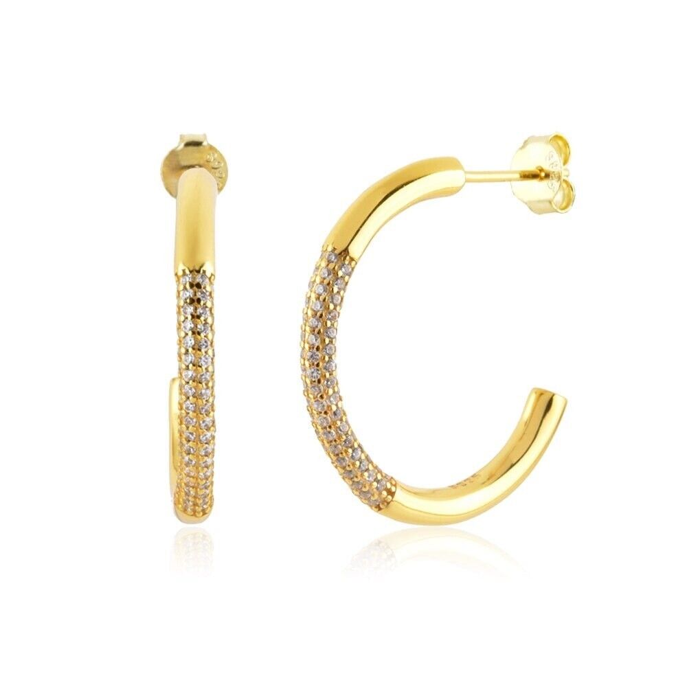 Bonny - Pendientes Huggy con pavé de cristal simple