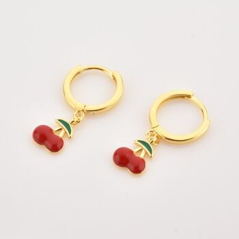 Birkenhead - Boucles d'oreilles Huggy en émail avec assortiment de fruits 21