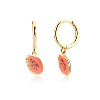 Birkenhead - Boucles d'oreilles Huggy en émail avec assortiment de fruits 25