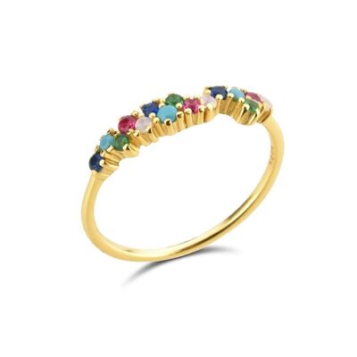 Carmel - Bague délicate en cristal arc-en-ciel Tutti Frutti