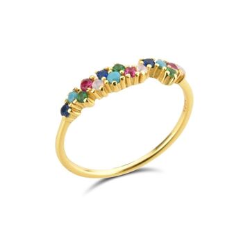 Carmel - Bague délicate en cristal arc-en-ciel Tutti Frutti 1