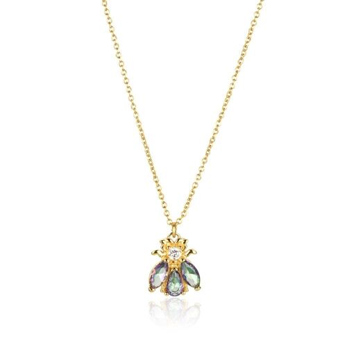 Geneve - Honey Bee Crystal Charm Necklace