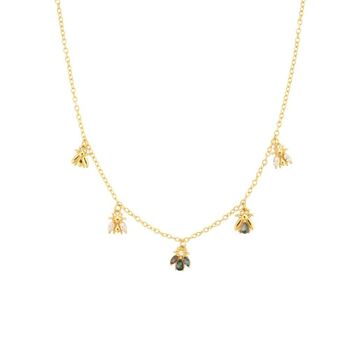 Geneve - Collier ras du cou multi-breloques en cristal Honey Bee 2