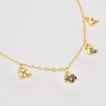 Geneve - Collier ras du cou multi-breloques en cristal Honey Bee 7