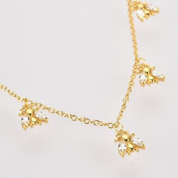 Geneve - Collier ras du cou multi-breloques en cristal Honey Bee 11