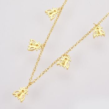 Geneve - Collier ras du cou multi-breloques en cristal Honey Bee 12