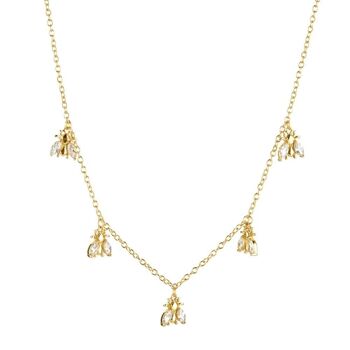 Geneve - Collier ras du cou multi-breloques en cristal Honey Bee 15