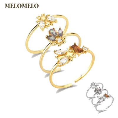 Geneve - Honey Bee Crystal Stacking Ring
