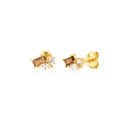 Geneve - Honey Comb Crystal Stud Earrings
