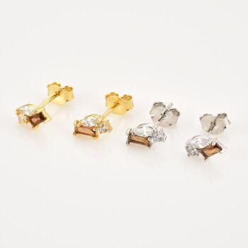 Geneve - Boucles d'oreilles puces en cristal Honey Comb 2