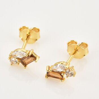 Geneve - Boucles d'oreilles puces en cristal Honey Comb 4