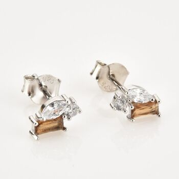 Geneve - Boucles d'oreilles puces en cristal Honey Comb 5