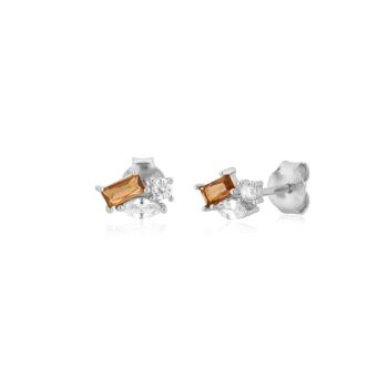 Geneve - Boucles d'oreilles puces en cristal Honey Comb 9