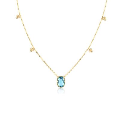 Maui - Ocean Blue Dainty Multi Charm Pendant Necklace