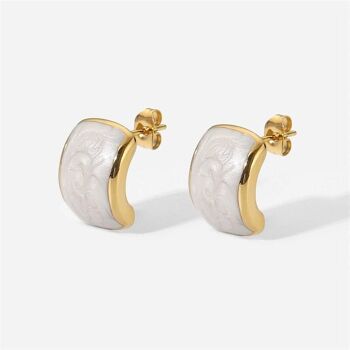 Bardol - Boucles d'oreilles boules de crème glacée émail glaçure 1