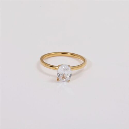Tabby - Solitaire Anniversary Crystal Gold Ring