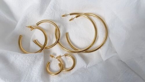 Tadeo - Polished Large Hoop Earrings 2 Sizes