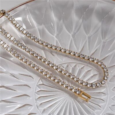 Zebedeo - Clear Crystal Choker Necklace & Bracelet