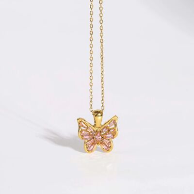 Africa - Grow Together Crystal Gold Butterfly Pendant