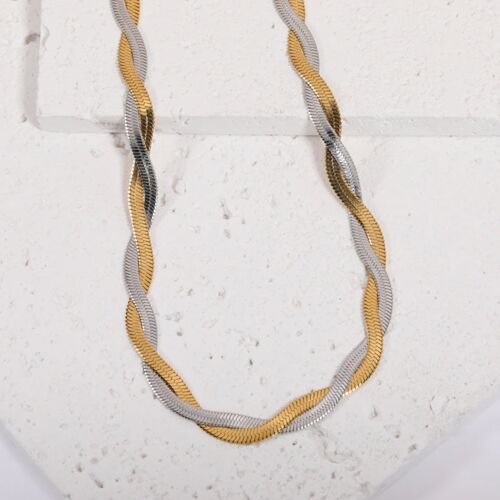 Frances - Gold Silver Twisted Snake Chain Necklace