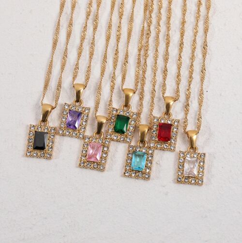 Asia - Crystal Drop Pendant Necklaces in different Colours