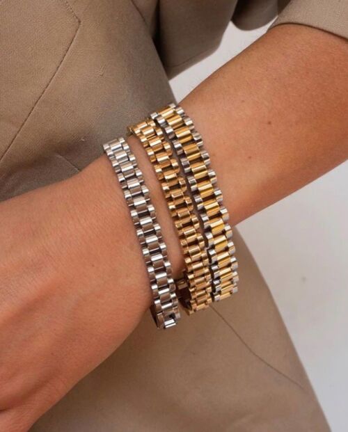 Aiden - Gold Watch Chain Crystal Bracelet Different Colours