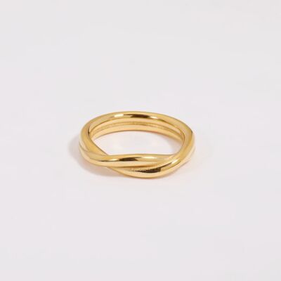 Pierini-Intertwined Gold Knot Ring