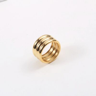 Renee - Triple Tube Gold Band Ring