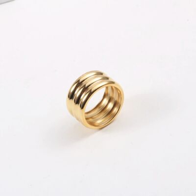 Renee - Anello a fascia in oro a triplo tubo