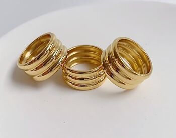 Renee - Bague triple tube en or 2