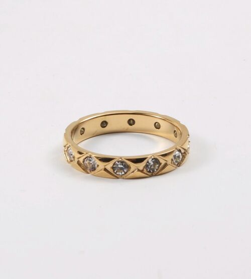 Hee-Young - Rhombus Sparkle Celebration Gold Band